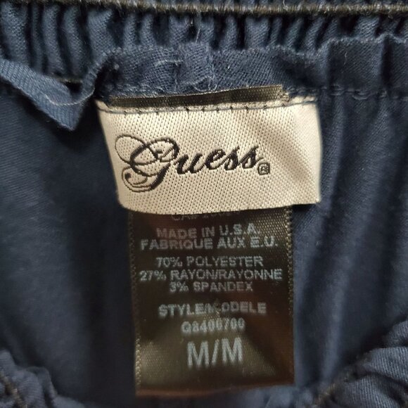 Guess Women's Navy Smocked Waist Wide Leg Boho‎ Hippie Festival Lounge Pants M - Picture 4 of 5